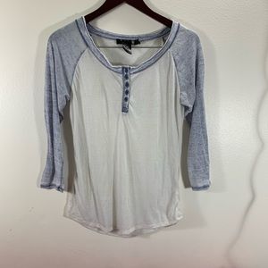 Long Sleeve Blue & White Shirt M